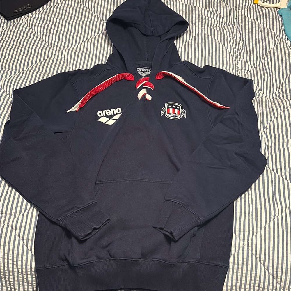 Arena Dark Hoodie with Red Accents